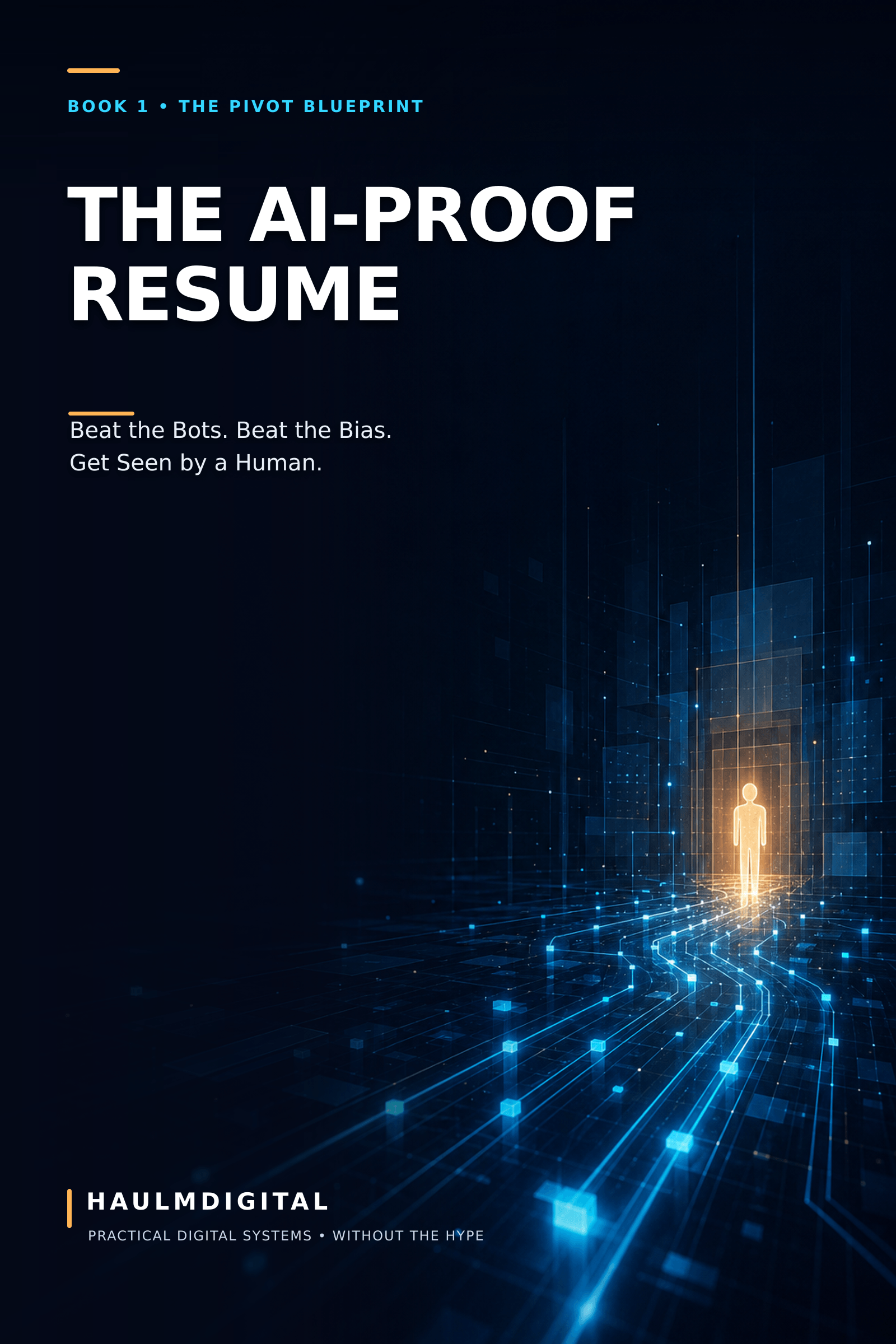 Cover of The AI-Proof Resume, a digital PDF workbook by HaulmDigital, subtitle Beat the Bots, Beat the Bias, Get Seen by a Human.